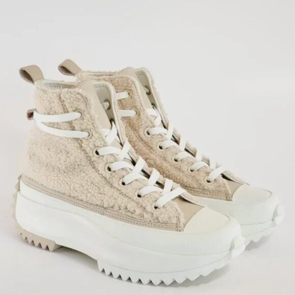 Converse Shoes - Converse Run Star Hike Hi Sherpa Farro Platform Sneakers Beige A04258C Sz 8.5